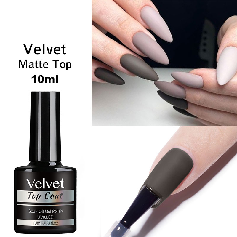 Resin Art Equipment - 10ml ベルベットマット仕上げのトップコートジェルネイルポリッシュ。拭き取り不要のシーラー効果があり、マニキュアやネイルアートに最適なジェル素材。