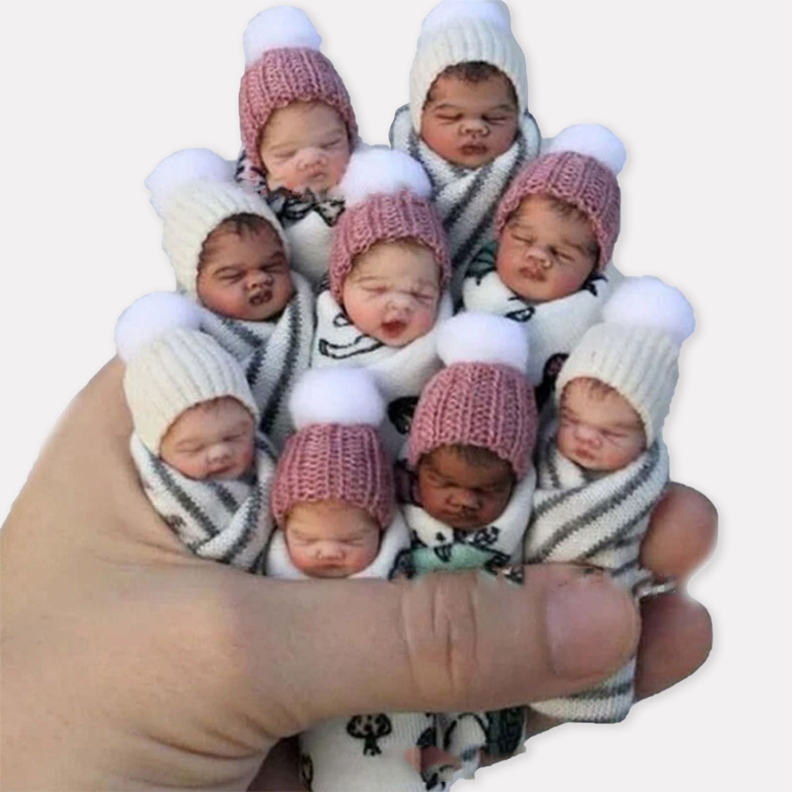 Resin Art Baby - リボーンドール 7cm ミニチュア 可愛い眠っている赤ちゃんの置物 ベビーシャワーの記念品や装飾に