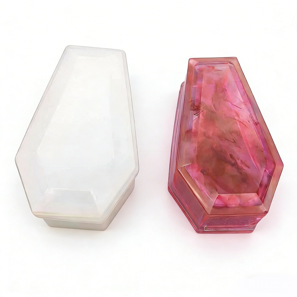 棺型の頭蓋骨、ハロウィンコウモリ、クモのシリコンモールド、ペ - Resin Art Equipment のレビューと価格
