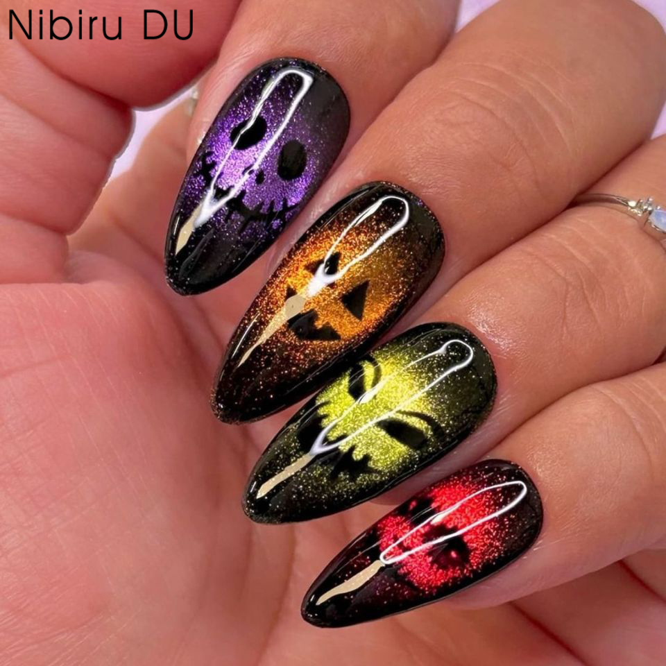 24個入り 2025 ハロウィン 3D キャットアイ フェイ - Resin Art Case のレビューと価格