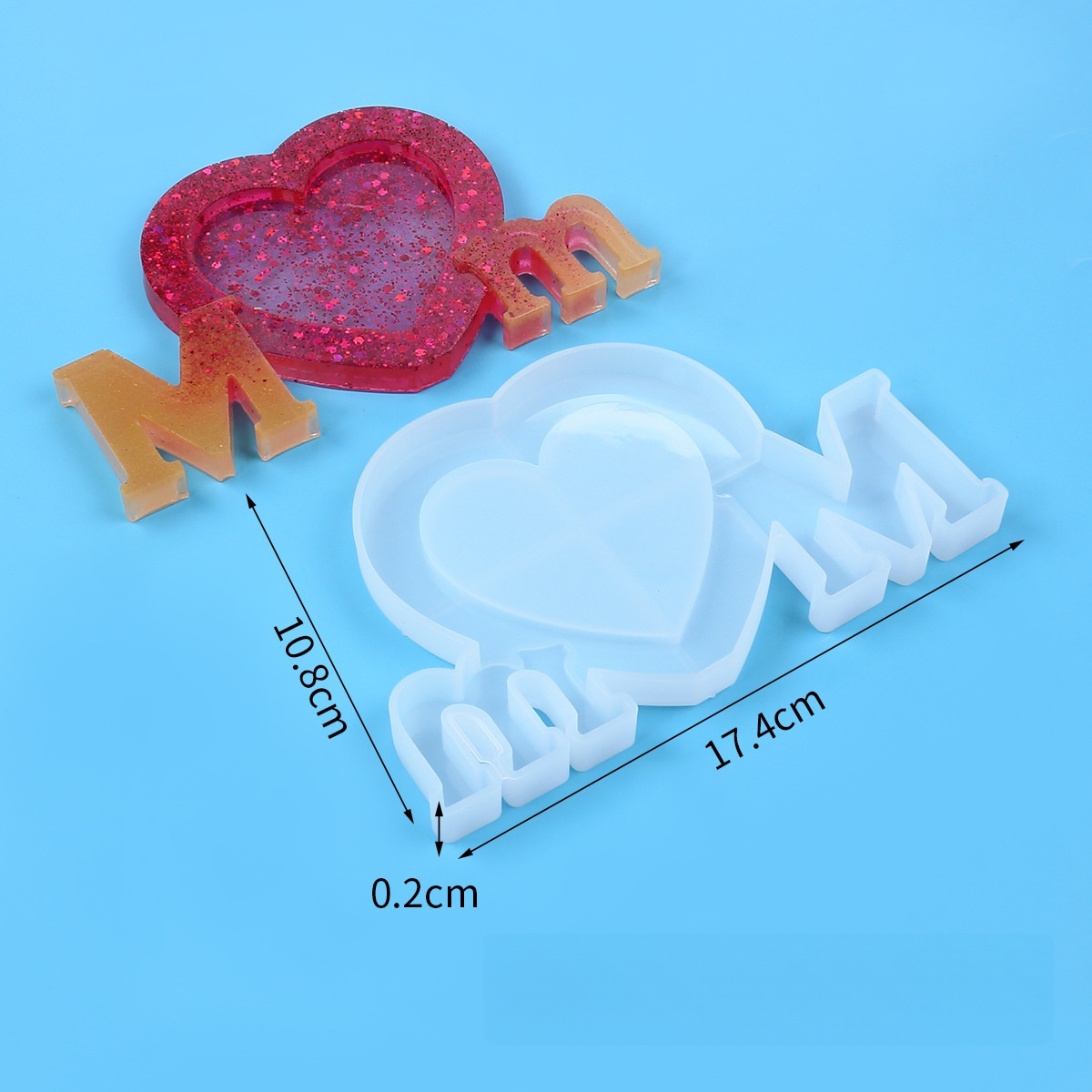文字Mmエポキシ樹脂シリコンモールドDIY母の日バレンタイン - Resin Art Alphabet のレビューと価格