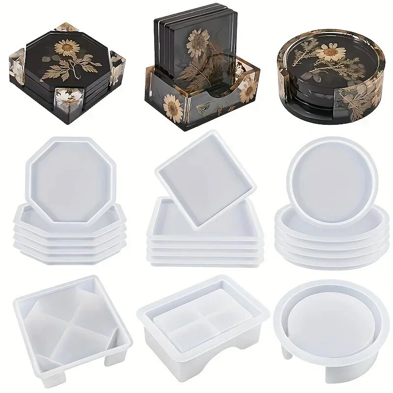 コースター樹脂モールドセットには、コースター収納ボックスモー - Resin Art Case のレビューと価格