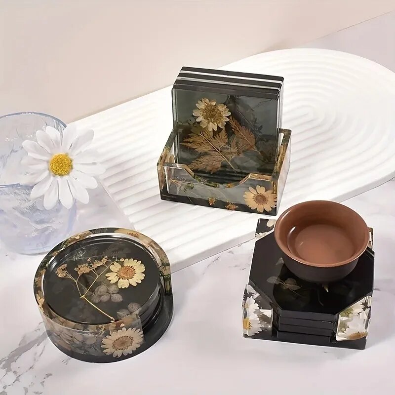 コースター樹脂モールドセットには、コースター収納ボックスモー - Resin Art Case のレビューと価格