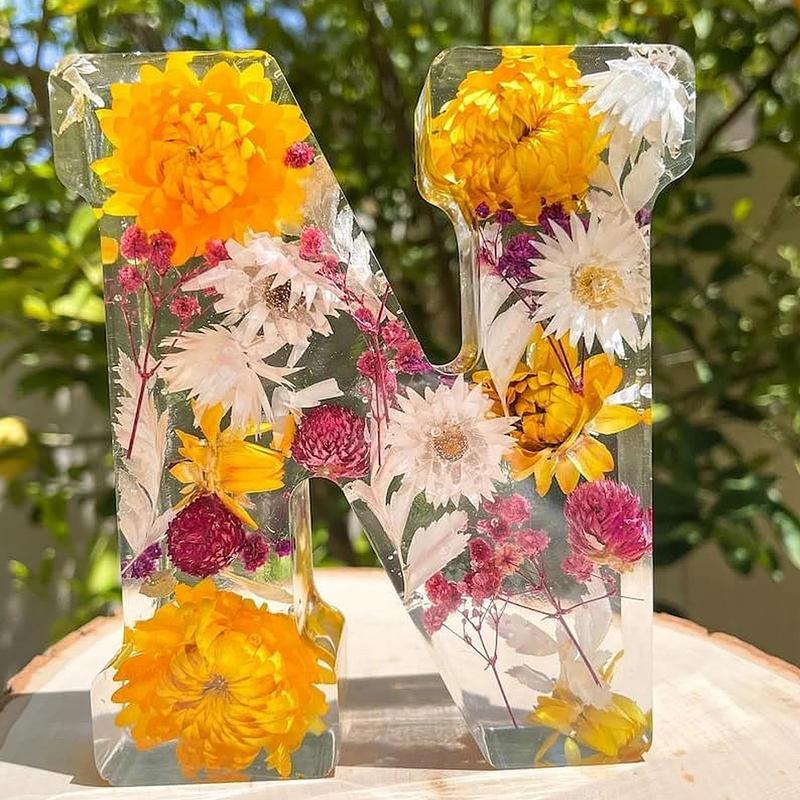 装飾的な花のナイトライト,26文字の樹脂ランプ,レタリング付 - Resin Art Alphabet のレビューと価格
